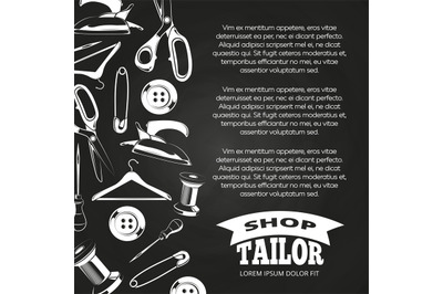 Tailor shop chalkboard poster