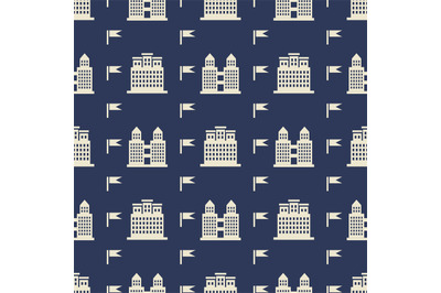 Buildngs and flags seamless pattern