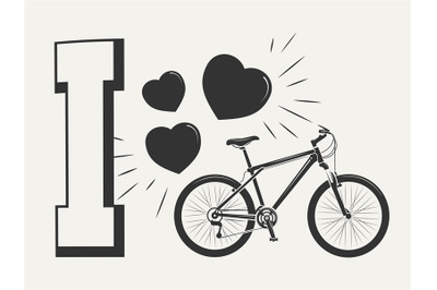 I love bicycle print design - print with bicycle and hearts