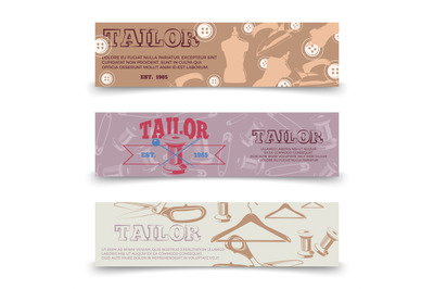 Tailor horizontal banners template with tailor accessories