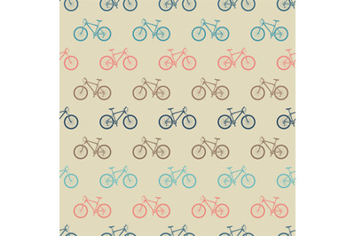 Vintage colorful bicycle seamless pattern