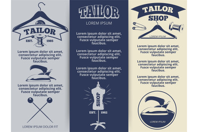 Vintage tailor shop flyers template design