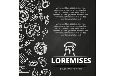 Barbecue, burgers chalkboard poster design