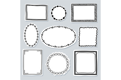 Doodle frames set - frames with hand drawn elements