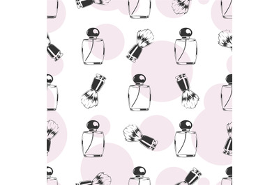 Shaving brush and perfume seamless pattern