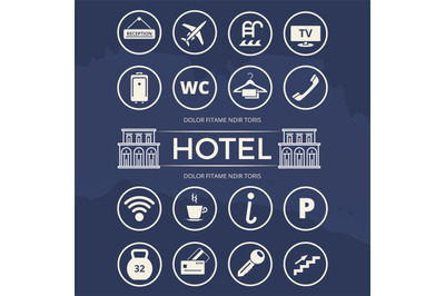 Hotel icons set