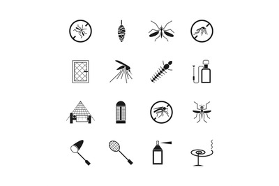 Mosquito prevent and control vector icons