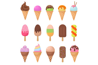 Cartoon ice cream vector set