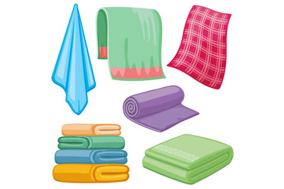 Cartoon towels vector set