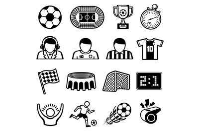 Football sports vector icons. Soccer team symbols