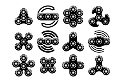 Fidget spinner stress relief toys vector icons