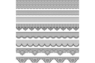 Vintage seamless border with lace texture
