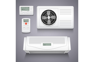 Air conditioner isolated realistic vector illustration