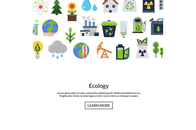 Vector background with ecology flat icons