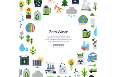 Vector background with place for text and with ecology flat icons