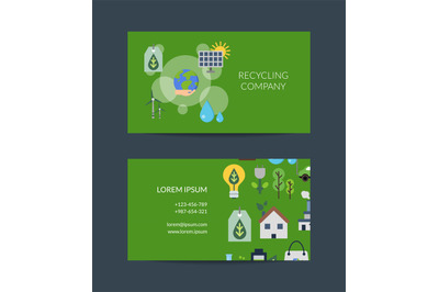 Vector business card template for recycling