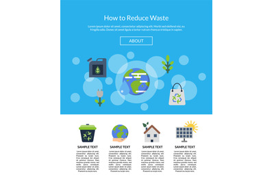 Vector illustration with ecology flat icons