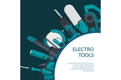 Vector background electric construction tools