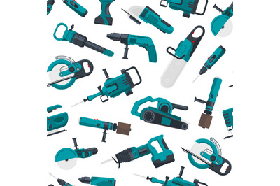 Vector pattern illustration with electric construction tools