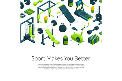 Vector isometric gym with place for text