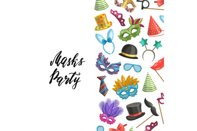 Vector background masks and party accessories