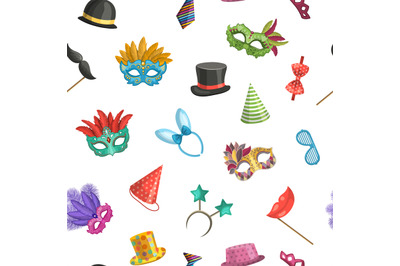 Vector pattern or background illustration with masks and party accesso