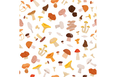 Vector pattern or background illustration with cartoon mushrooms