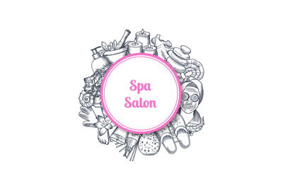 Vector hand drawn spa elements