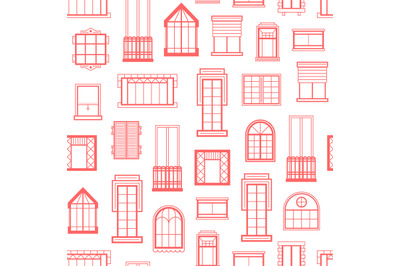 Vector window flat icons monochrome background pattern illustration