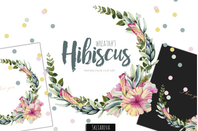 Hibiscus. Wreath #3