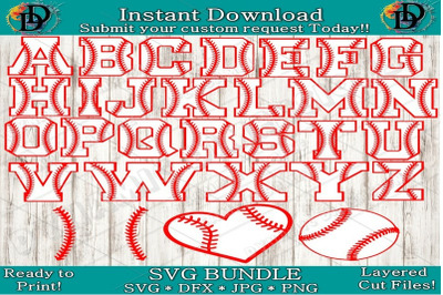 Baseball SVG, Baseball font, alphabet, numbers svg, png, dxf, pdf for