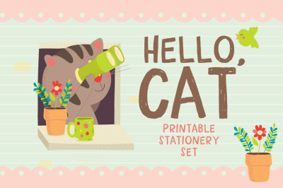 Hello, Cat Stationery