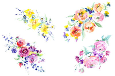 Bouquet Freshness Watercolor png