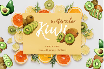 Kiwi Green fresh watercolor png