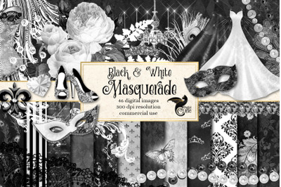 Black and White Masquerade Graphics