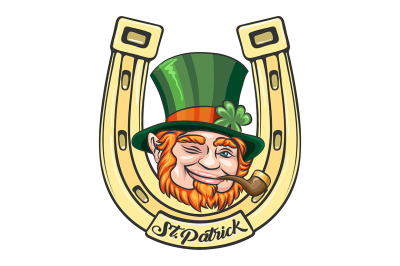 Saint Patrick Cartoon Emblem