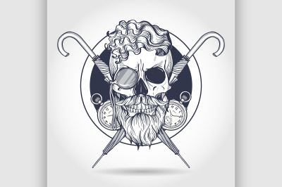 Sketch of british skull