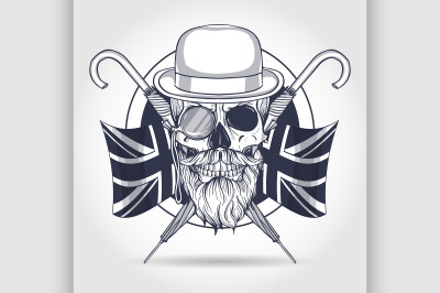 Sketch of british skull