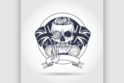 Sketch of british skull