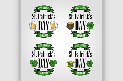 Stickers set for Saint Patricks Day