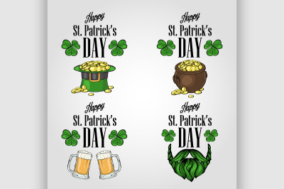 Stickers set for Saint Patricks Day