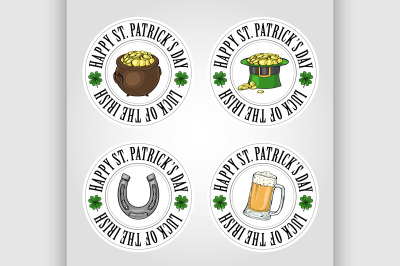 Stickers set for Saint Patricks Day