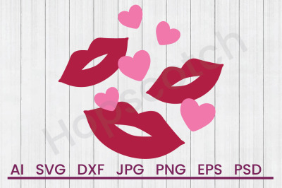 Valentine Kisses - SVG File, DXF File