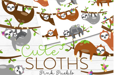 Cute Sloth Clipart and Vectors