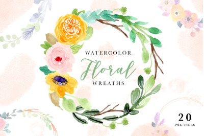 Watercolor Floral Wreaths II