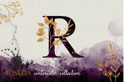 Purple Roselia Watercolor Collection