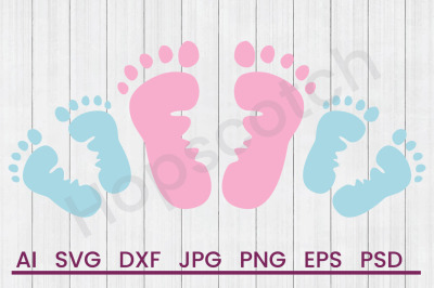 Twin Footprints - SVG File, DXF File