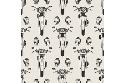 Motorcycles and moto seamless pattern