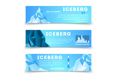 Nature information banners template with iceberg