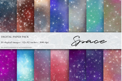 Space Starry Digital Papers, Galaxy Background